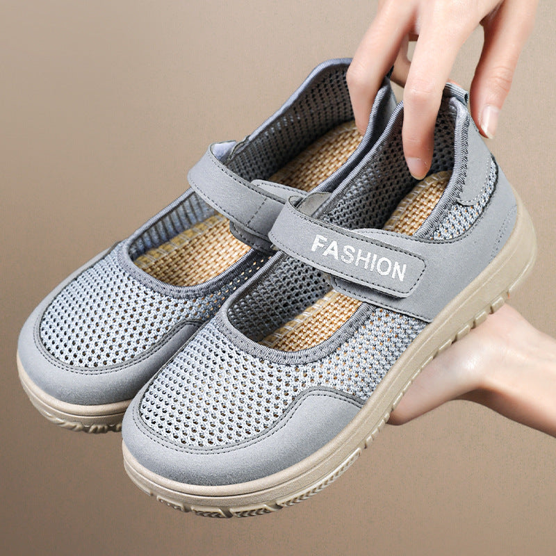 Damen Atmungsaktive Freizeit-Sneaker mit verstellbarem Klettverschluss R&B