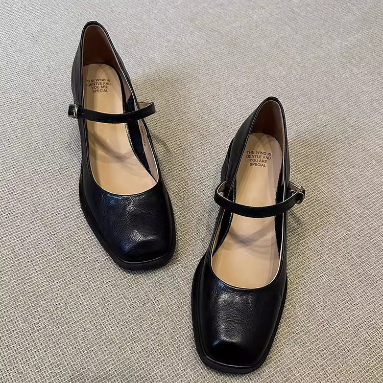 Damen Elegante Mary Jane Pumps mit Blockabsatz