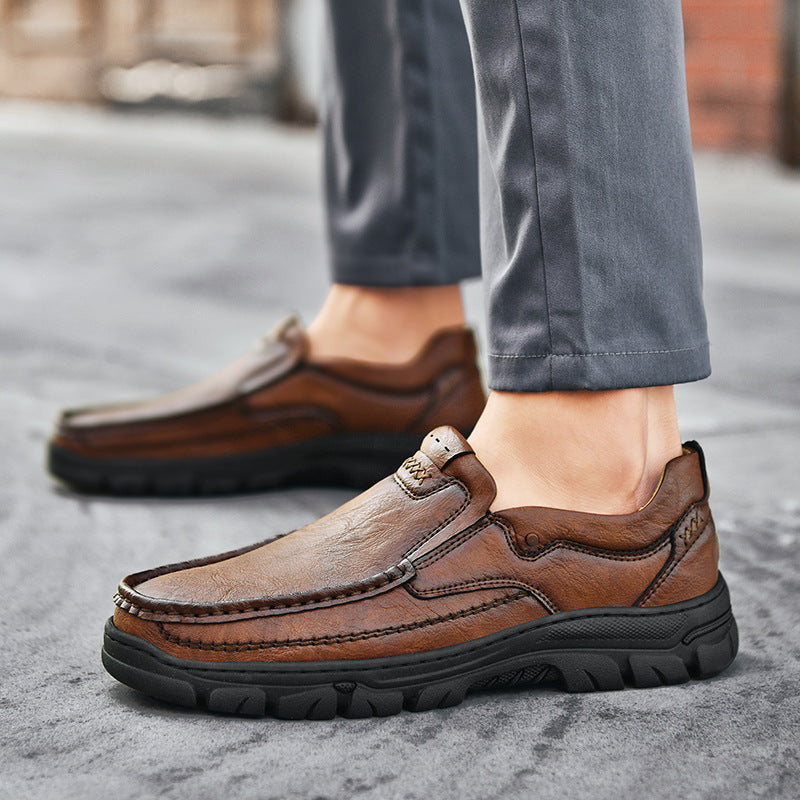 Herren Komfortable Slip-On Lederschuhe mit rutschfester Sohle R&B