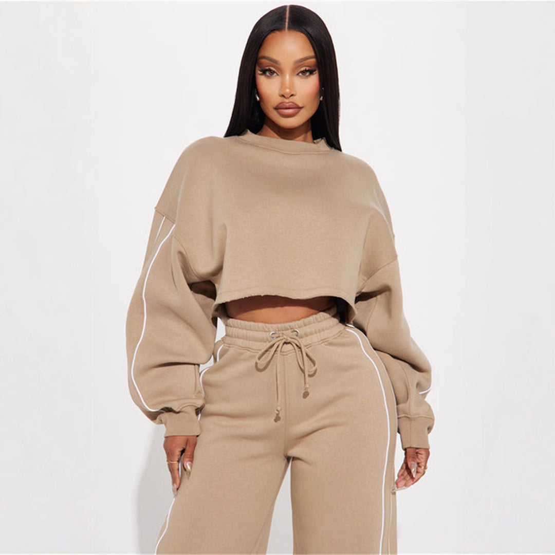 Damen lässiger Crop-Top Hoodie R&B