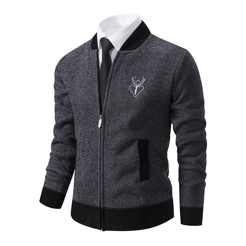 Herren sportive Strickjacke mit Reißverschluss und stilvollem Detail R&B
