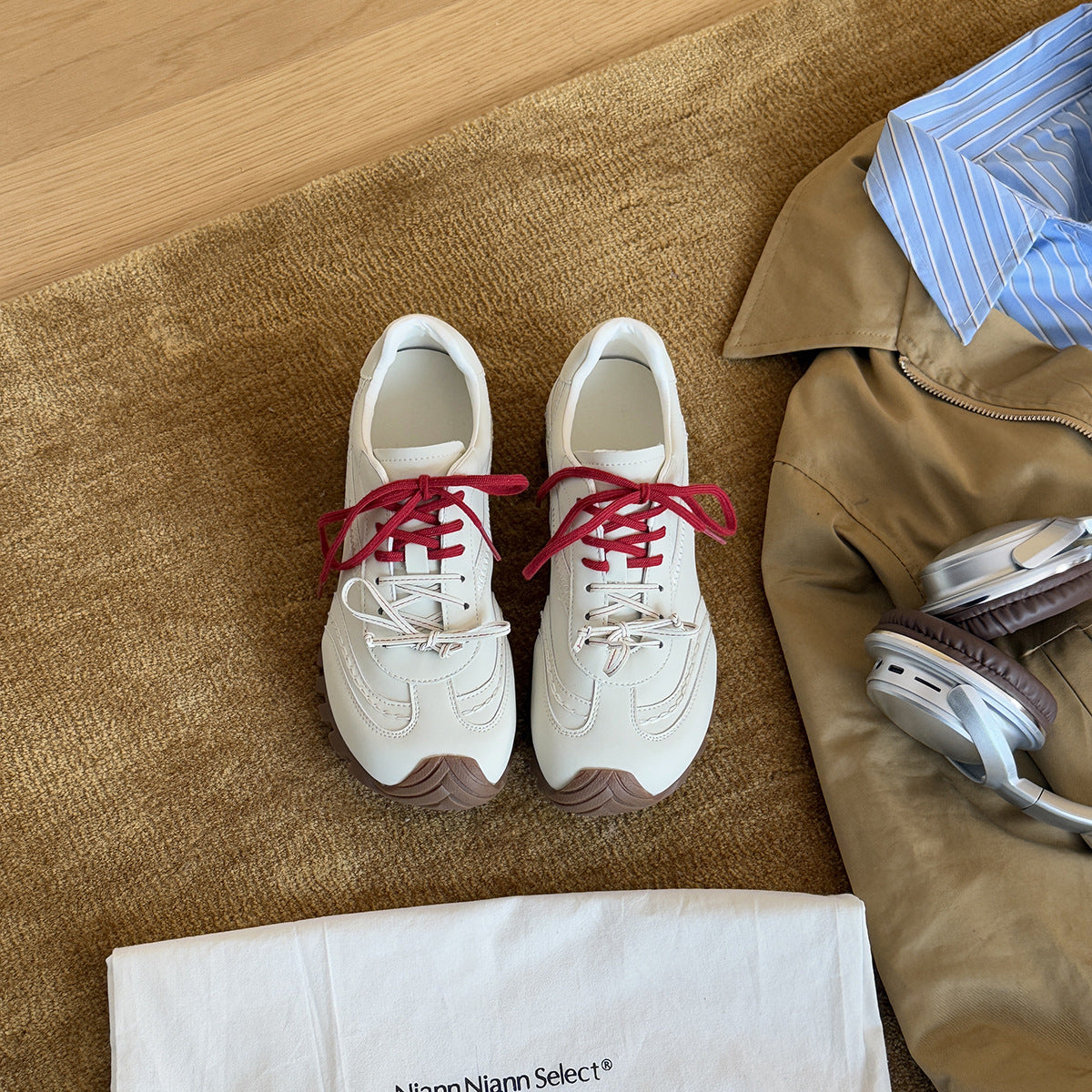 Damen Sportliche Sneaker mit atmungsaktiver Obermaterialstruktur und robustem Profil