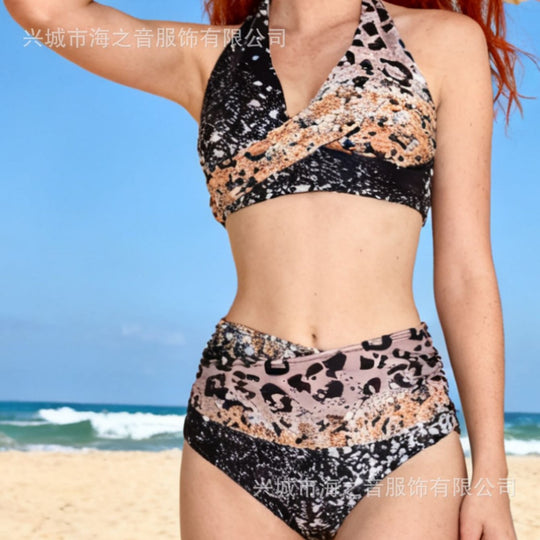 Damen Bikini-Set mit trendigem Animal-Print und modischem Schleifen-Detail R&B