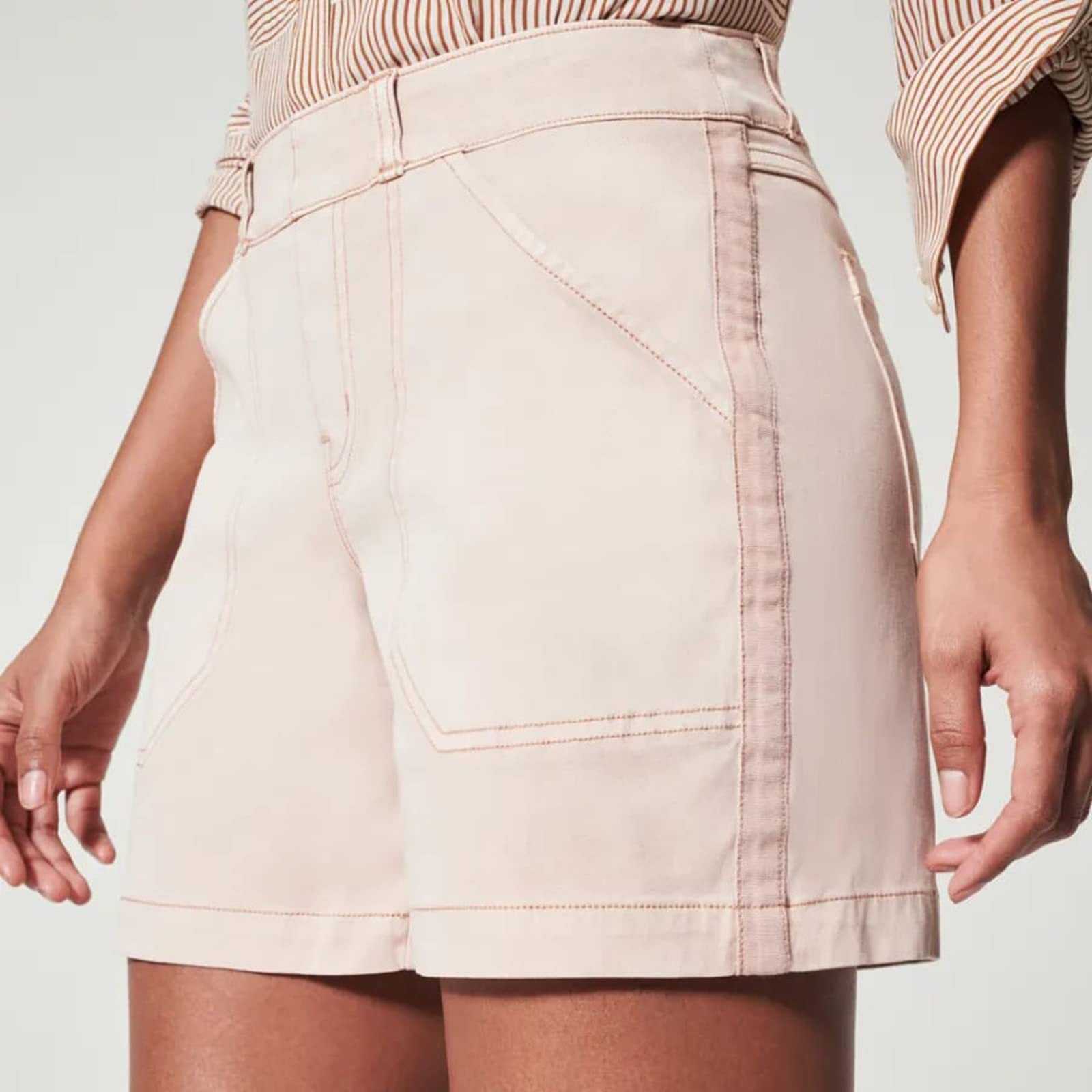 Damen modische Baumwoll-Shorts mit hoher Taille und seitlichen Taschen R&B