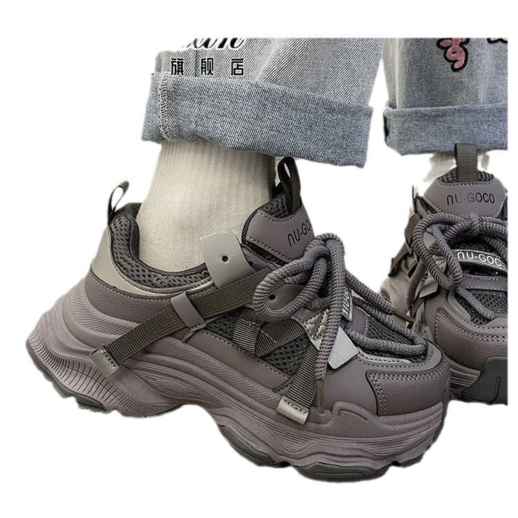 Damen Sportliche Chunky Sneakers mit atmungsaktiver Mesh-Oberfläche und innovativem Schnürsystem R&B