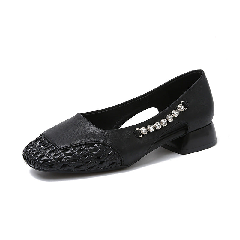 Damen Ballerinas mit glänzenden Applikationen und stilvollem Flechtmuster R&B