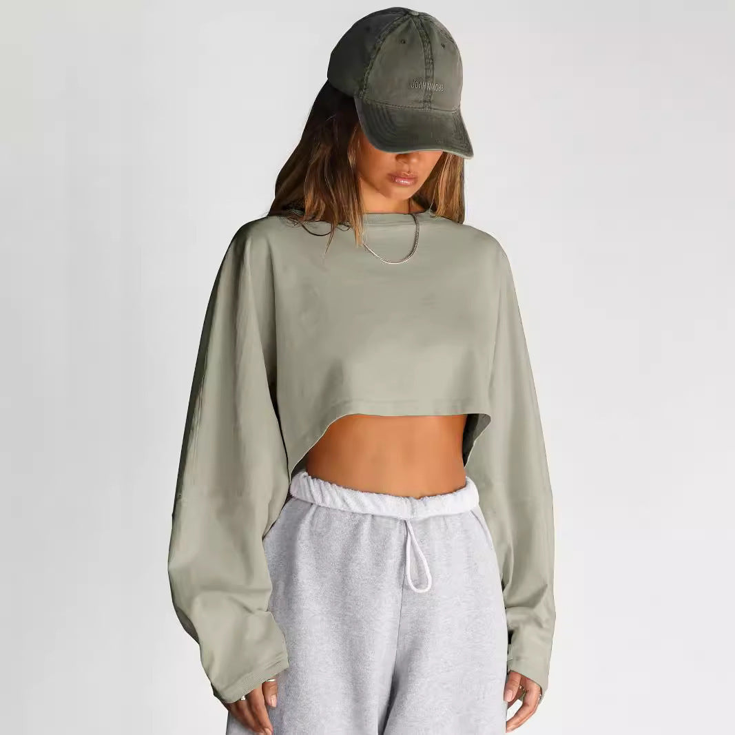 Damen lässiger Crop-Pullover R&B