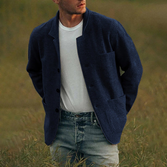 Herren bequemer und stilvoller Cardigan mit praktischen Taschen R&B