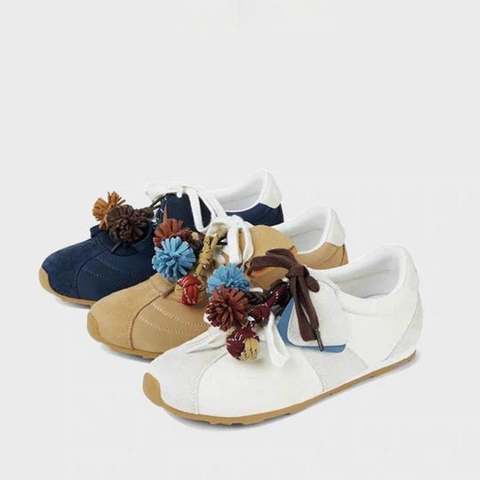 Damen modische Sneaker mit Blumenapplikationen R&B
