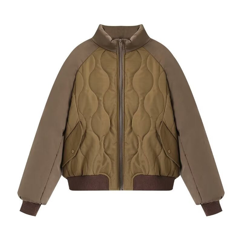 Damen Steppjacke im sportlichen Design mit hohem Kragen und elastischen Bündchen R&B