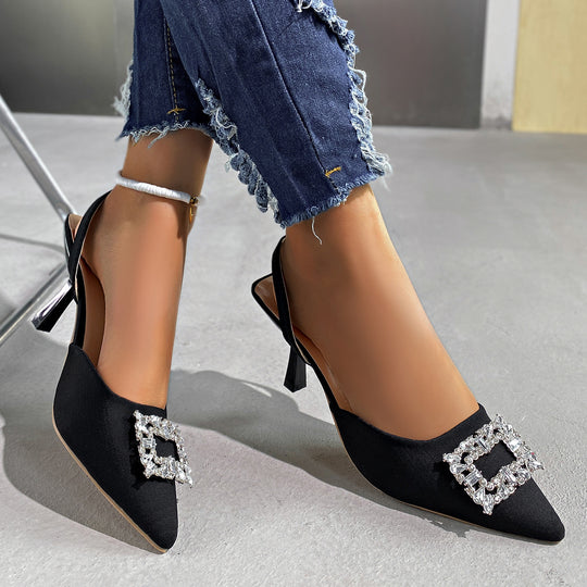 Damen Slingback-Pumps mit funkelndem Schmuckdetail und elegantem Design R&B