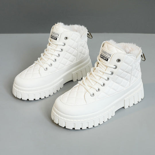 Damen modische Winterstiefel mit rutschfester Sohle und kuscheligem Innenfutter R&B