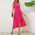 Damen Maxi-Kleid mit asymmetrischem Saum und schicker Schulterbindung