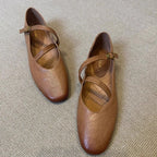 Damen Ballerina-Schuhe mit verstellbarem Riemchen und bequemem Fußbett R&B