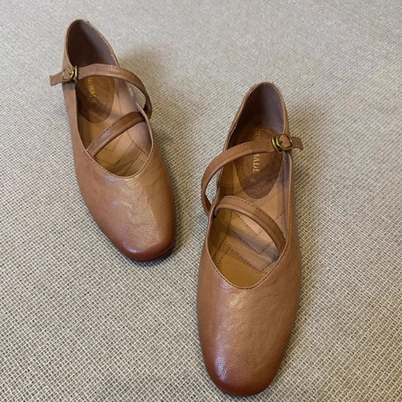 Damen Ballerina-Schuhe mit verstellbarem Riemchen und bequemem Fußbett R&B