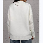 Damen Oversized Strickpullover mit Zopfmuster