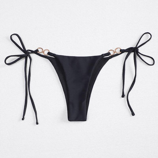 Damen Bikini-Höschen mit verstellbaren Bändern und elegantem Ring-Detail R&B