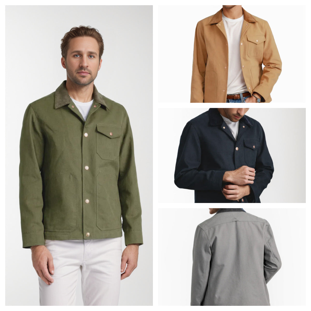 Herren Suedejacke mit modischem Design und praktischen Taschen R&B