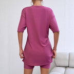 Damen Sportliches Kurzarm-Kleid mit integriertem Radlerhose