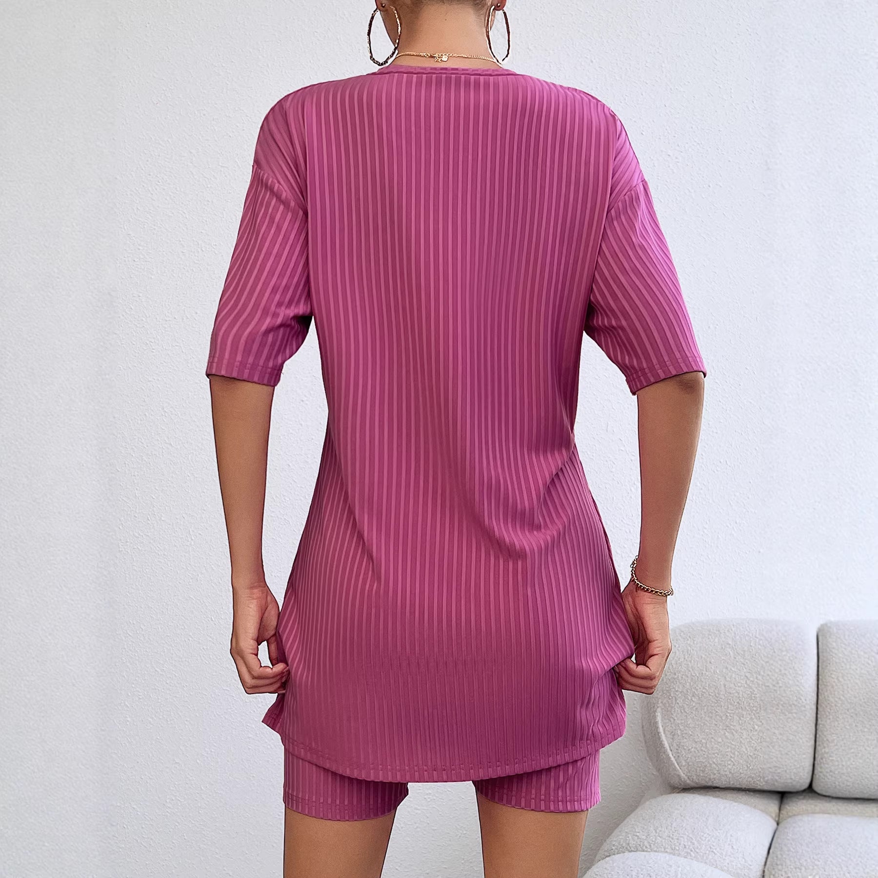 Damen Sportliches Kurzarm-Kleid mit integriertem Radlerhose