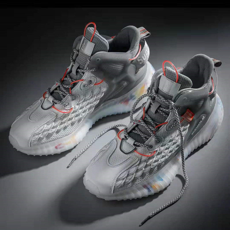 Unisex nan hoher Strick-Sneaker mit transluzenter Dämpfungssohle und TPU-Fersenstabilisator R&B
