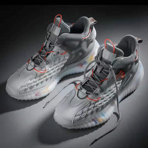 Unisex nan hoher Strick-Sneaker mit transluzenter Dämpfungssohle und TPU-Fersenstabilisator R&B
