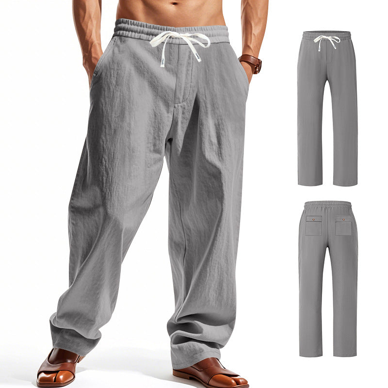 Herren bequeme Freizeithose mit elastischem Bund und seitlichen Taschen R&B