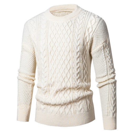 Herren Grobstrickpullover mit modischem Zopfmuster R&B