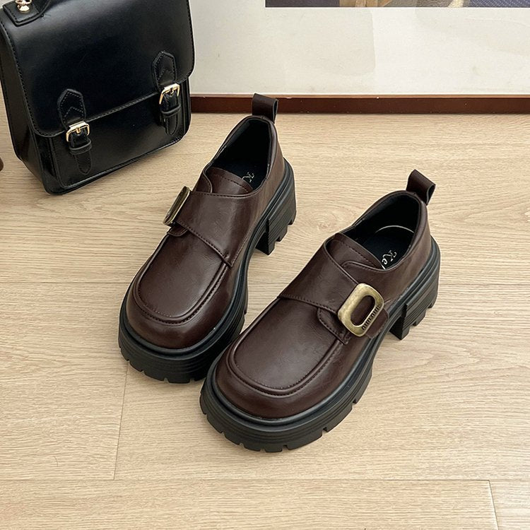 Damen modische Clogs mit robuster Sohle und dekorativem Schnallenverschluss R&B