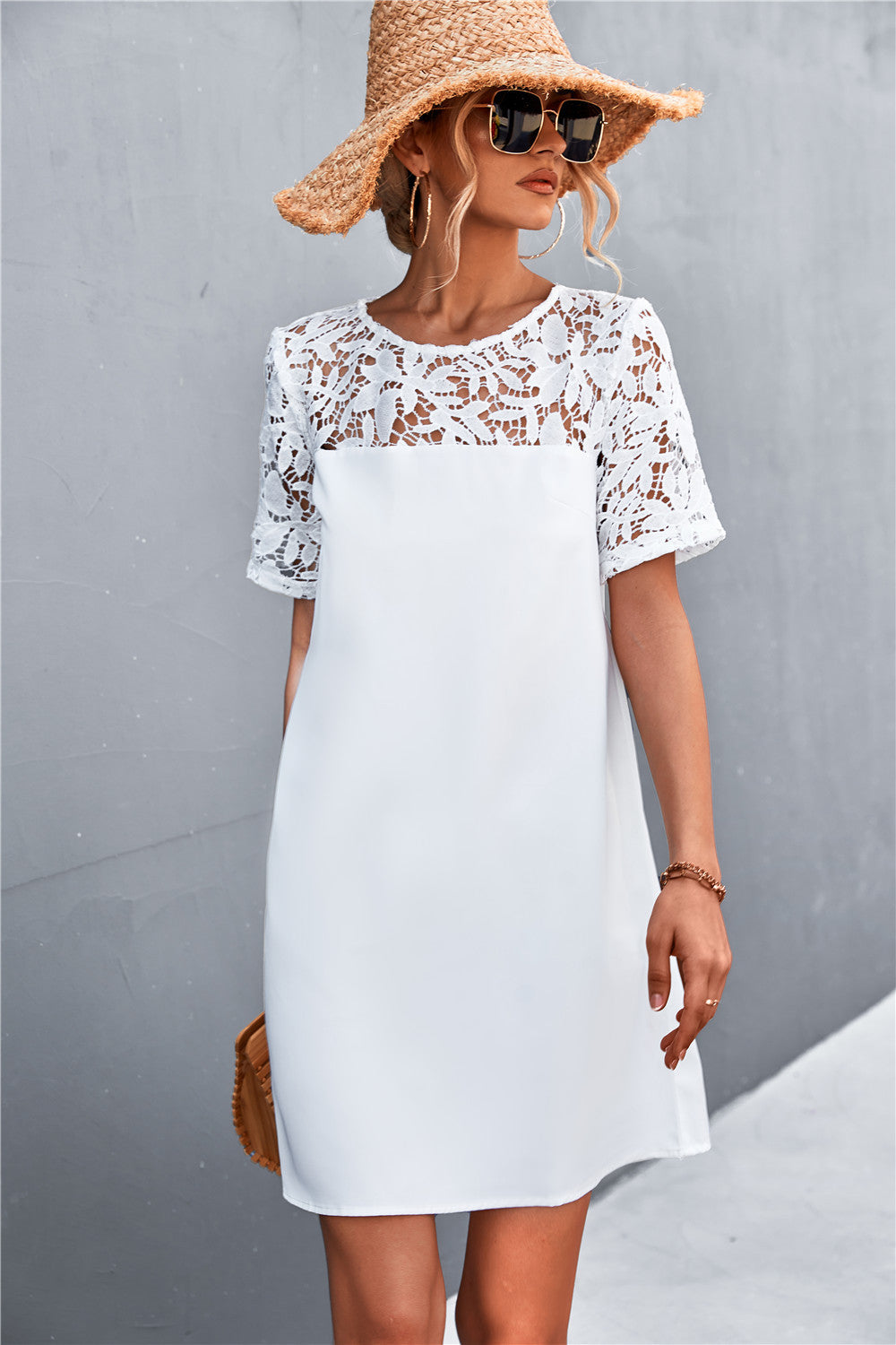 Damen Kleid mit Spitzenärmel R&B