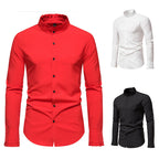 Herren Elegantes Langarmhemd mit Rüschendetails R&B