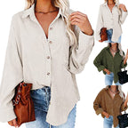 Damen Übergroße Kordbluse R&B