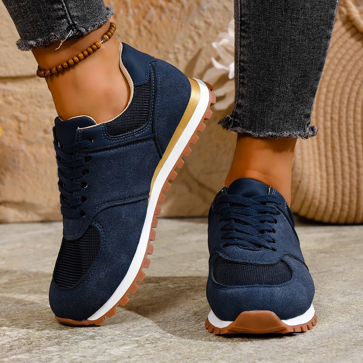 Damen Sportliche Sneakers mit atmungsaktiver Mesh-Oberfläche und rutschfester Sohle R&B