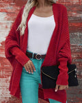 Damen Strickmantel mit offener Front und luftiger Passform