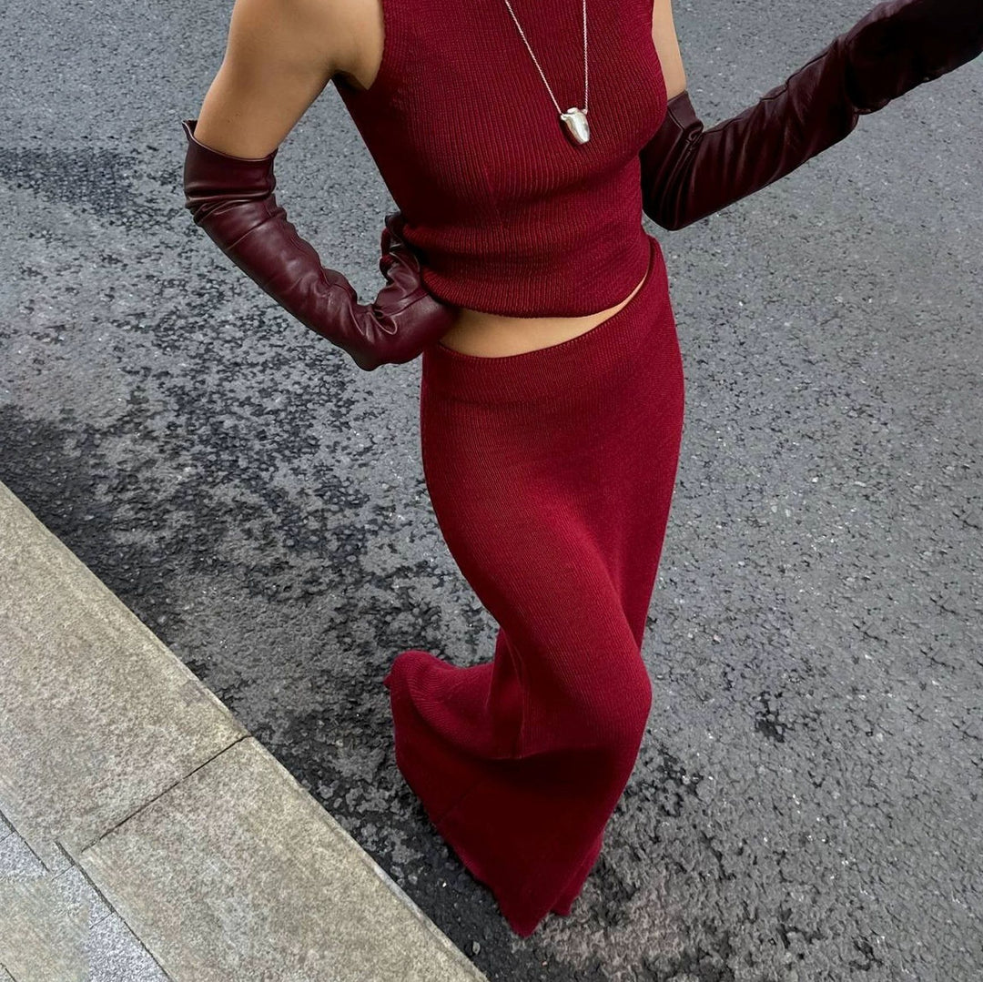 Damen Stricktop und Rock Set R&B