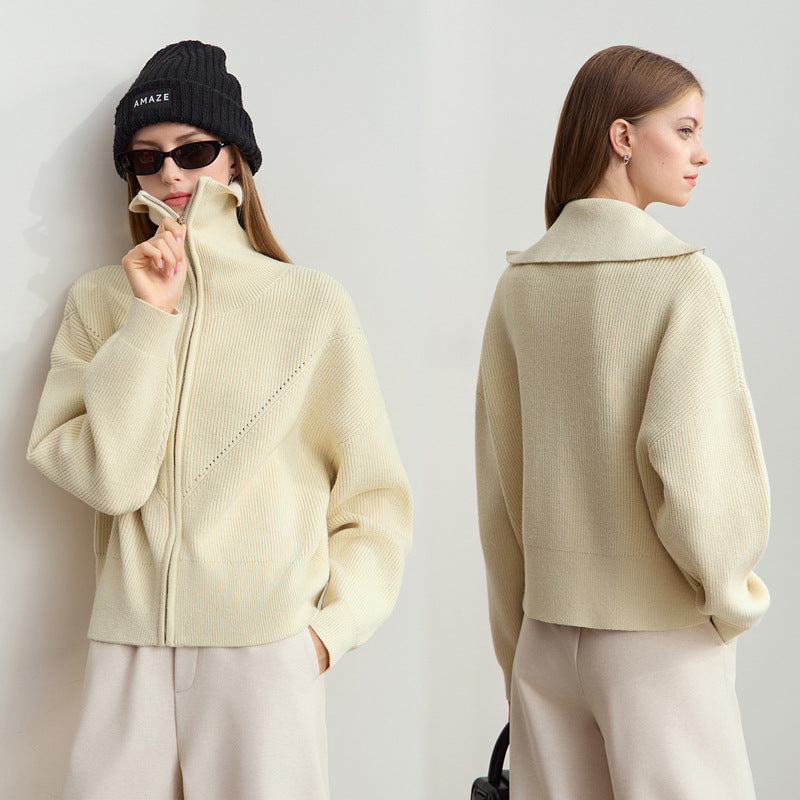 Damen Kapuzenpullover mit Reißverschluss und lässigem Schnitt R&B