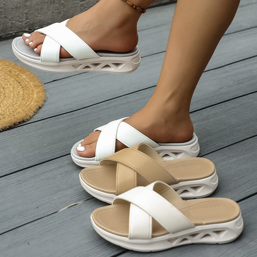 Damen Komfortable Sandalen mit breiten Riemen R&B