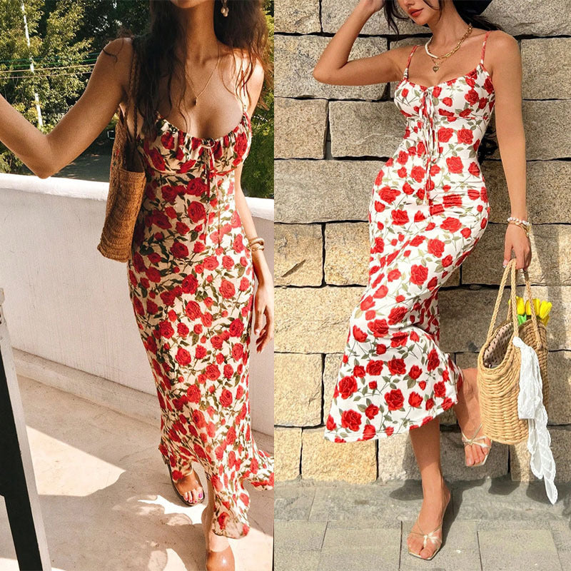 Damen Midi-Kleid mit floralen Details und zauberhaftem Schnitt R&B