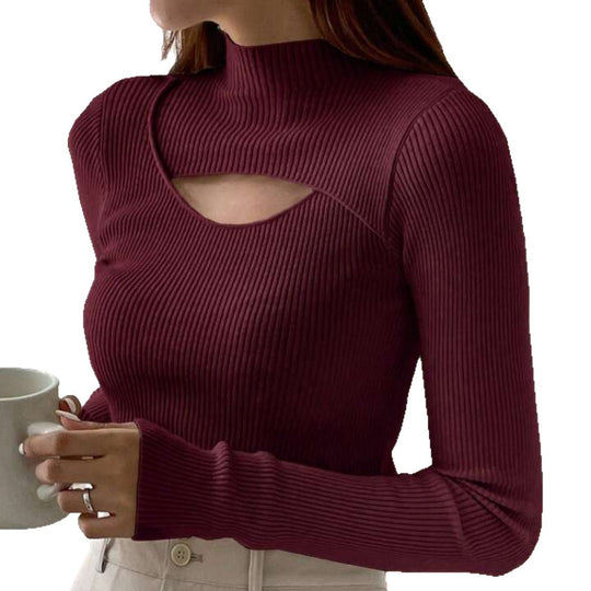 Damen Elegantes Langarm-Oberteil mit schickem Auschnitt R&B