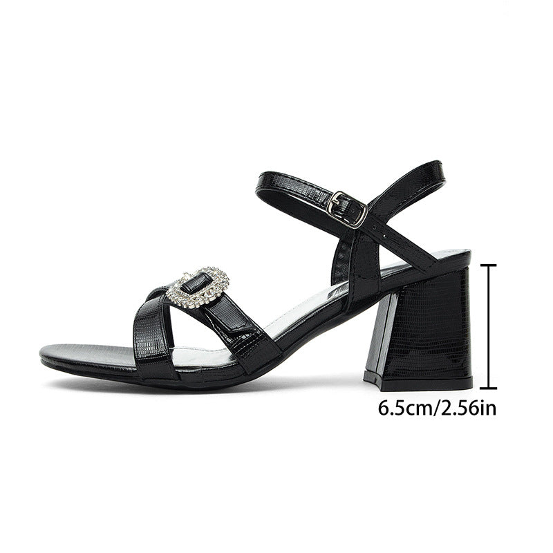 Damen Elegante Riemchen-Sandalen mit verziertem Blockabsatz R&B