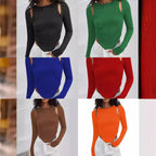 Damen Langarmshirt mit asymmetrischem Cut-Out und Rippstruktur R&B