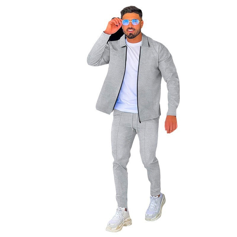 Herren Sportliches Freizeit-Set mit Reißverschluss und atmungsaktiver Struktur R&B