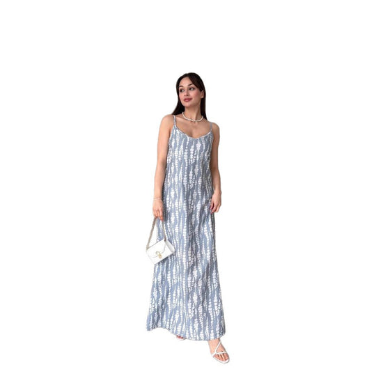Damen Maxikleid mit feinem Blockstreifenmuster R&B