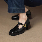Damen Elegante Ballerinas mit modischer Schnallenverzierung R&B