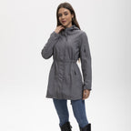 Damen nan funktionaler Softshell-Parka mit Teddyfleece-Futter, Kapuze und Taillenzug R&B