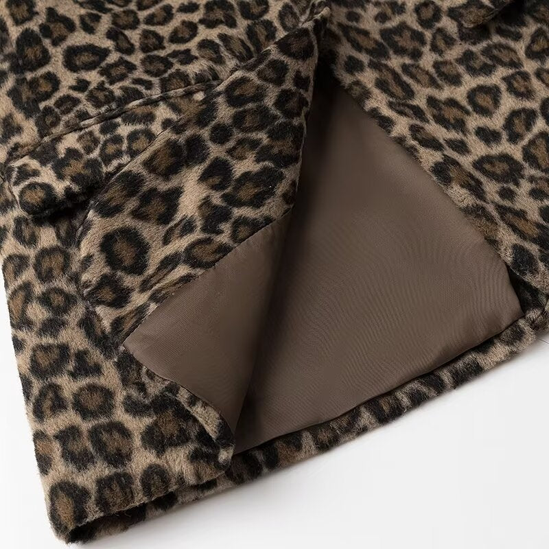 Damen elegante Leopardenblazerjacke R&B