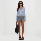 Damen Spitzenbluse mit V-Ausschnitt und floralen Details R&B