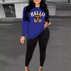 Damen Langarmshirt mit niedlichem Bärenmotiv und lässigem Schnitt R&B