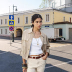 Damen lockere Utility-Jacke mit Taschen R&B