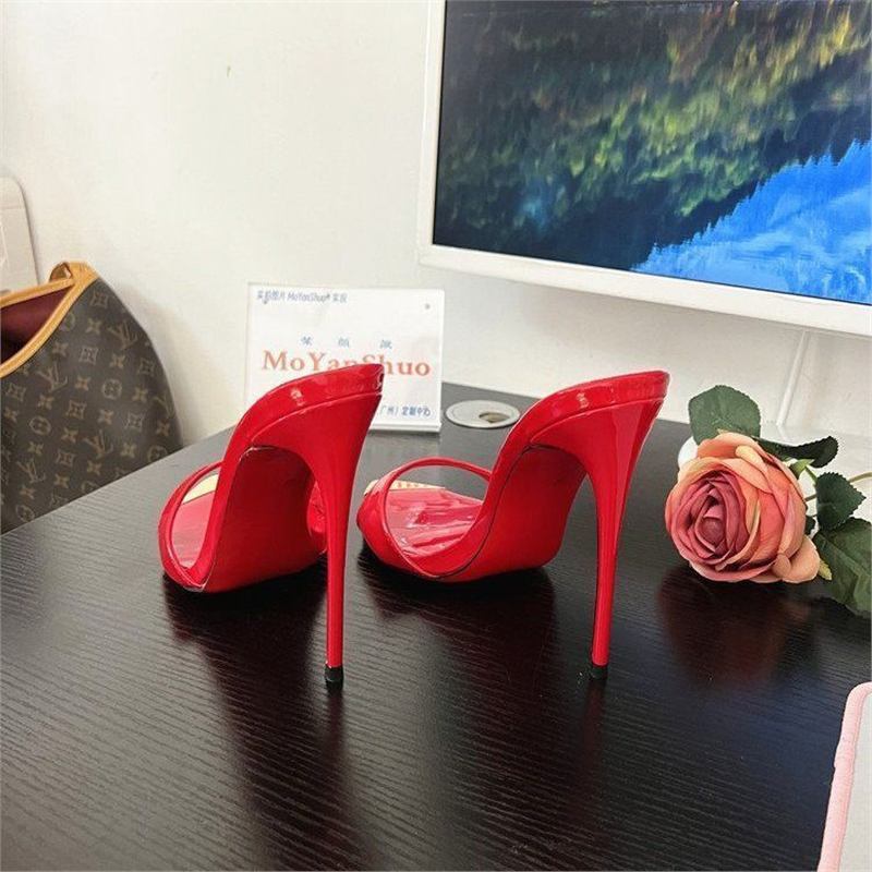 Damen High Heel Sandalen mit glänzendem Design und raffiniertem Riemen R&B